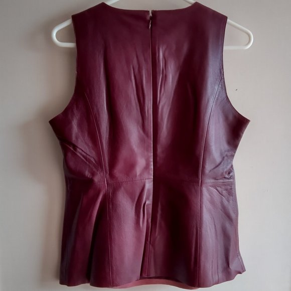 Banana Republic, leather vest, claret red, size 10, NWOT - Picture 3 of 3